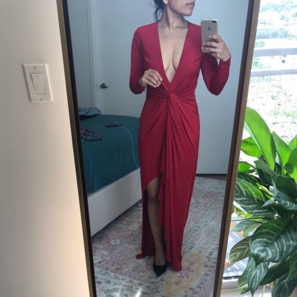 Guess by Marciano Red Twist Jersey Gown